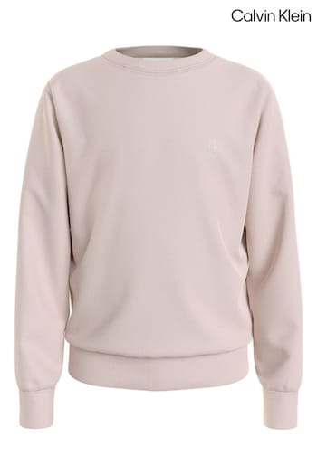 Calvin Klein White Monogram Mini Badge Sweatshirt (E03087) | £23 - £55