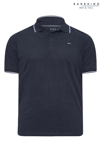 BadRhino Big & Tall Blue Tipped Core Polo Shirt (E03117) | £19