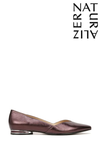 Naturalizer Red Havana Point Ballerina Leather Shoes (E03131) | £120