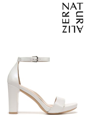 Naturalizer Leather Joy Heeled White Sandals Nice (E03157) | £130