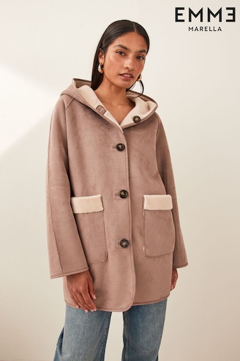 Emme by Marella Didone Faux Fur Brown Coat (E04084) | £265