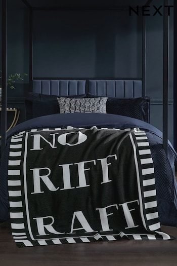 Black No Riff Raff Slogan Throw (E04192) | £0