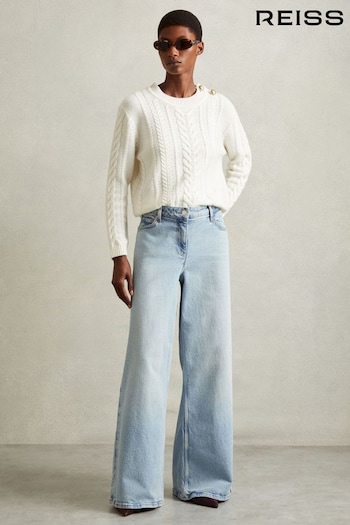 Reiss Light Blue Crete Wide Leg Jeans (E04262) | £150