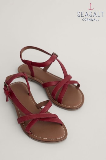 Seasalt Cornwall Red Sea Step Strappy Leather Sandals (E04327) | £40