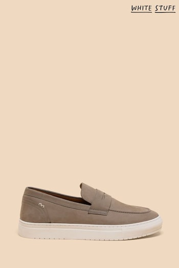 White Stuff Grey Lenny Leather Loafers (E04483) | £75