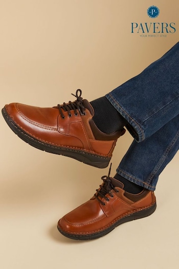 Pavers Lace-Up Leather Brown Shoes (E04498) | £49
