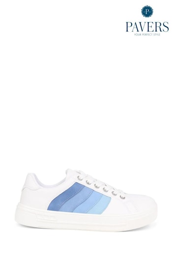 Pavers Lace-Up White Trainers (E04506) | £35