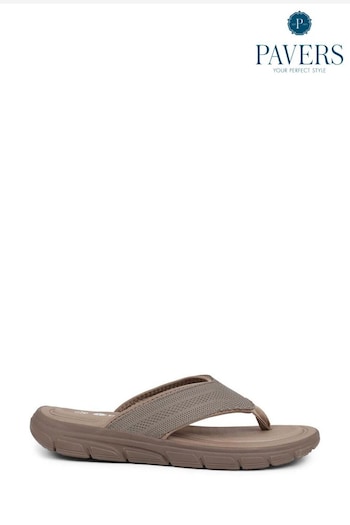 Pavers Natural Casual Toe-Post Sandals (E04523) | £35