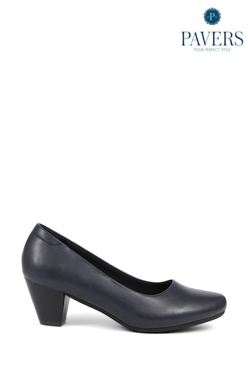 Pavers Blue Heeled Court Shoes (E04524) | £35
