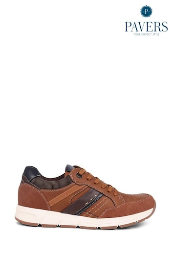 Pavers Lace Up Brown Trainers (E04538) | £40
