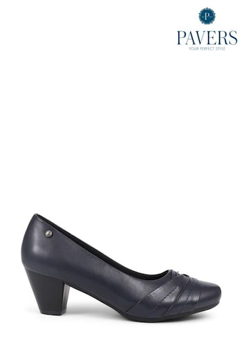 Pavers Blue Low Heeled Court Shoes (E04544) | £35