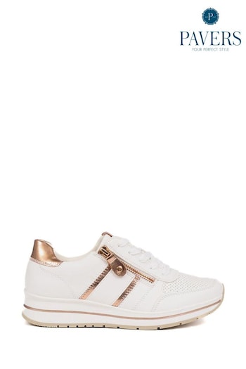 Pavers Metallic Accent Trainers (E04551) | £35