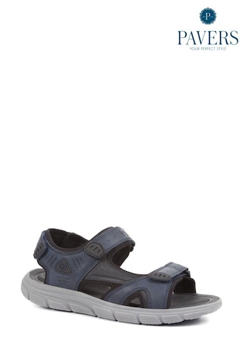 Pavers Wide Fit Blue Adjustable Sandals (E04558) | £40