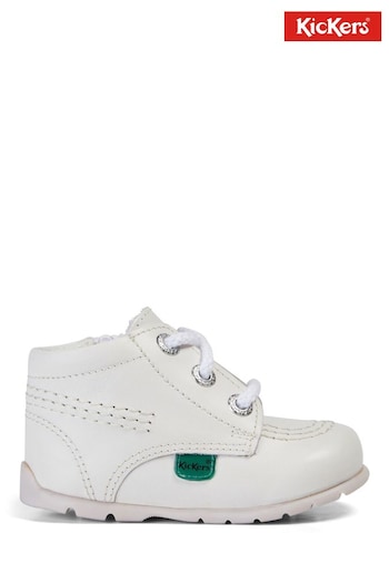 Kickers Baby Kick Hi Leather White Boots out (E04597) | £36