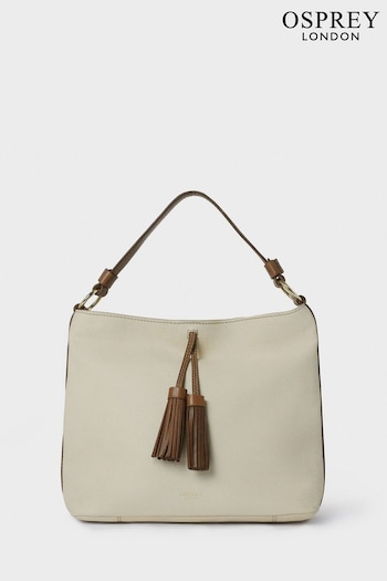 OSPREY LONDON The Savanna Leather Hobo White Bag (E04645) | £125