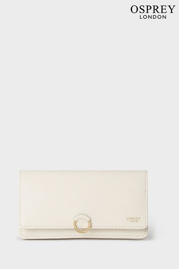 OSPREY LONDON The Harper Matinee Leather White Purse (E04654) | £65