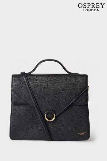 OSPREY LONDON The Harper Leather Grab Black Bag (E04655) | £175