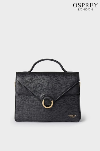 OSPREY LONDON The Harper Mini Leather Grab Black Bag (E04662) | £125