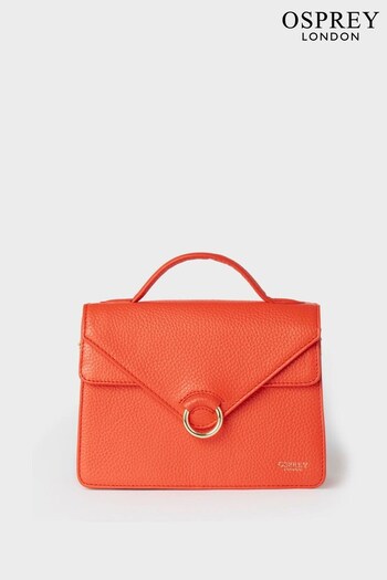 OSPREY LONDON Orange The Harper Mini Leather Grab Bag (E04666) | £125