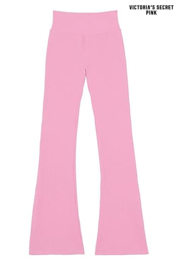 Victoria's Secret PINK Moonstone Pink Seamless Cable Knit High Waist Flare leggings Laser (E04685) | £45