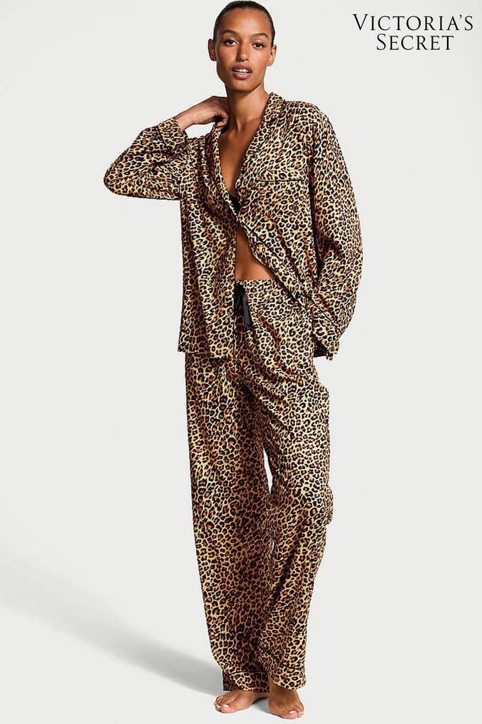 Animal print flannel pajamas clearance