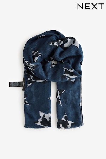 Navy/Zebra Print Lightweight Scarf (E04783) | £14