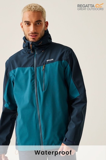 Regatta Blue/Green Birchdale Waterproof Hooded Jacket (E04845) | £70