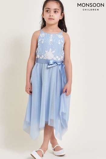 Monsoon Blue Truth Embroidered Dress (E05378) | £46 - £50