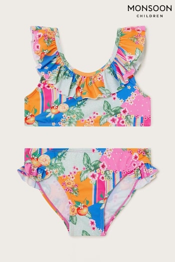 Monsoon Orange Fruit Print Bikini Set (E05398) | £18 - £22