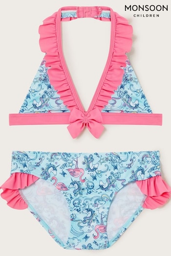 Monsoon Blue Flamingo Unicorn Bikini Set (E05404) | £18 - £22
