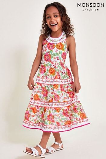 Monsoon Orange Heritage Floral Dress (E05407) | £38 - £43