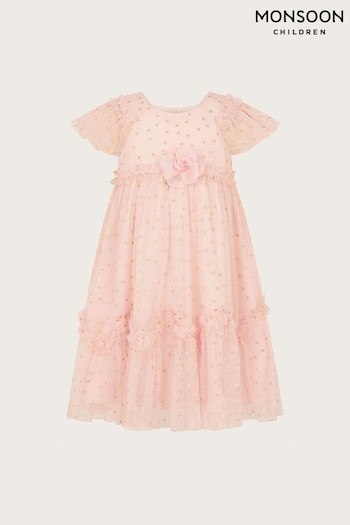 Monsoon Pink Baby Issey Rose Dress (E05423) | £34 - £36