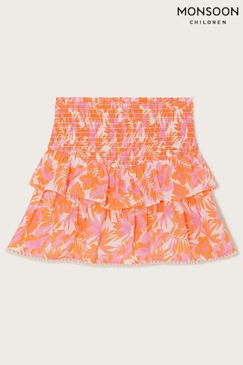 Monsoon Orange Tinashe Palm Print Skort (E05434) | £20 - £24