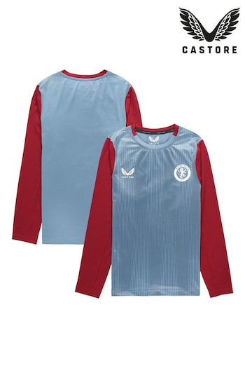 Castore Blue Kids Long Sleeve Aston Villa Players Training Top (E05468) | £58