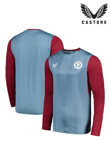 Castore Blue Long Sleeve Aston Villa Players Training Top (E05473) | £68