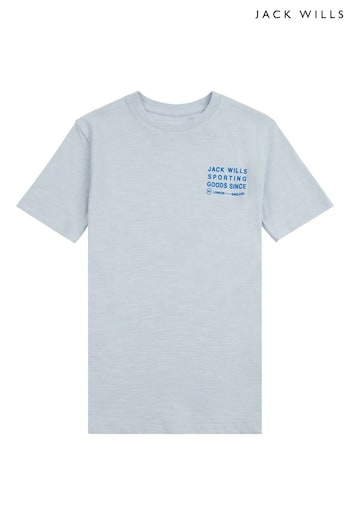 Jack Wills Boys Blue Distort Slub T-Shirt (E05529) | £25 - £30