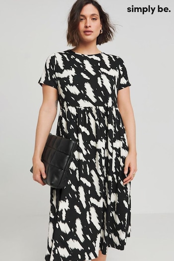 Simply Be Supersoft Pocket Black Midi Dress (E05584) | £29