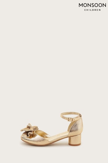 Monsoon Gold Bow Two Part Heels (E05715) | £28 - £32