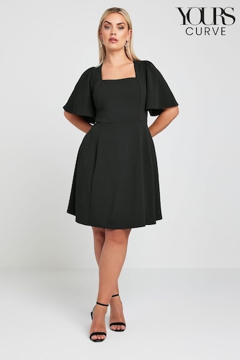 Yours Curve Black LIMITED COLLECTION Curve Black Angel Sleeve Mini Dress (E05734) | £37