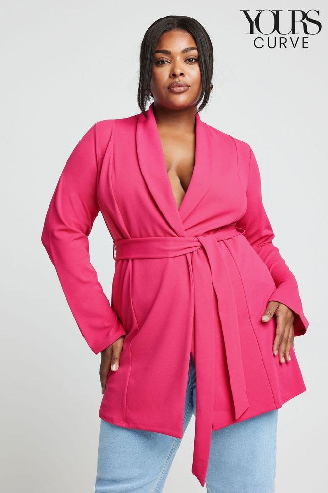 Pink short blazer best sale