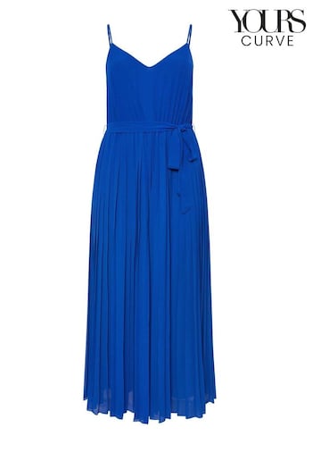 Yours Curve Blue Pleated Jumpsuit (E05744) | £55