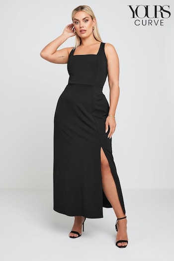 Yours Curve Black LIMITED COLLECTION Curve Black Square Neck Maxi Dress (E05764) | £39
