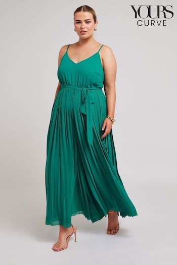 Yours Curve Green Pleated Jumpsuit (E05767) | £55