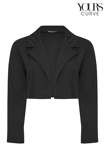 Yours Curve Black Split Sleeve Cropped Blazer (E05769) | £27