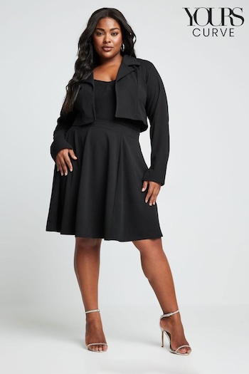 Yours Curve Black 6 Panel Flippy Short Skirt (E05774) | £22