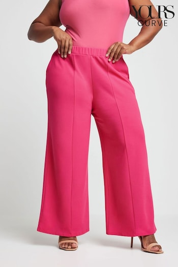 Yours Curve Pink Limited Wide Leg Co-Ord Trousers (E05831) | £26