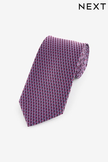 Magenta Pink Geometric Pattern Tie (E05919) | £14