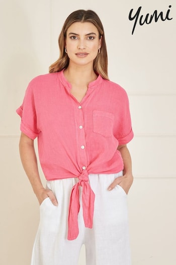 Yumi Pink Italian Linen Shirt (E06143) | £40