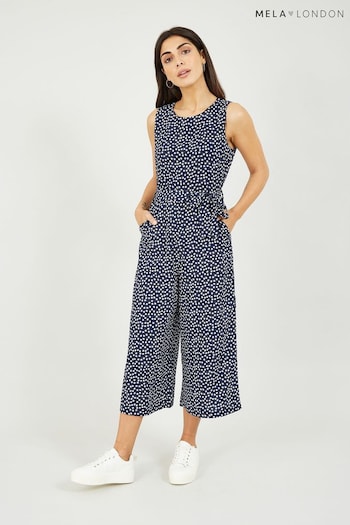 Mela Blue Sleeveless Culotte Jumpsuit (E06178) | £38
