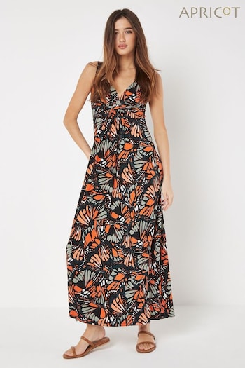 Apricot Multi Colourful Butterfly Wings Maxi Dress (E06199) | £35